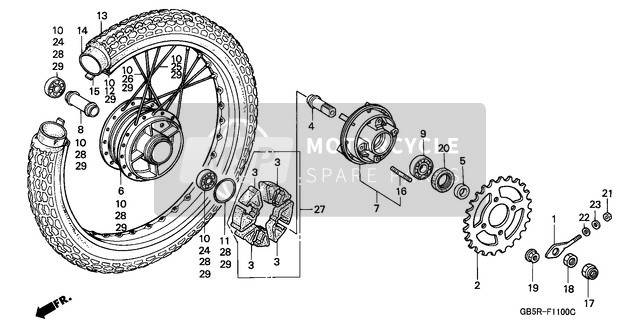 06410GBJJ01, Jeu D'Amortisseur,  Roue, Honda, 0